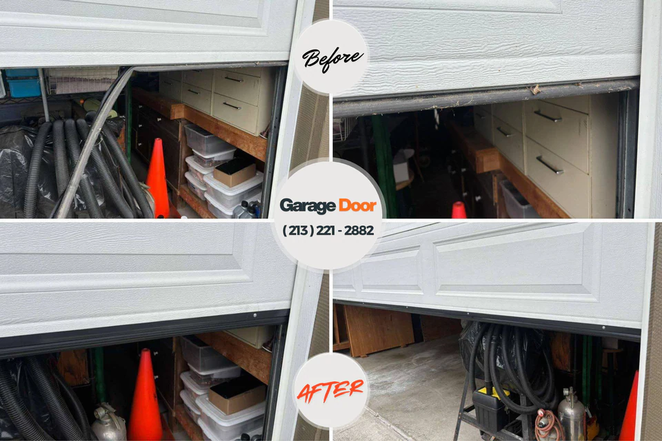 Before and after: garage door repair Florham Park, NJ